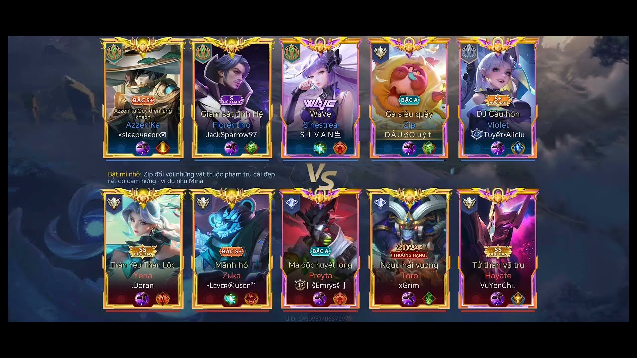Zip ss sp rank 9x cùng chiến thần