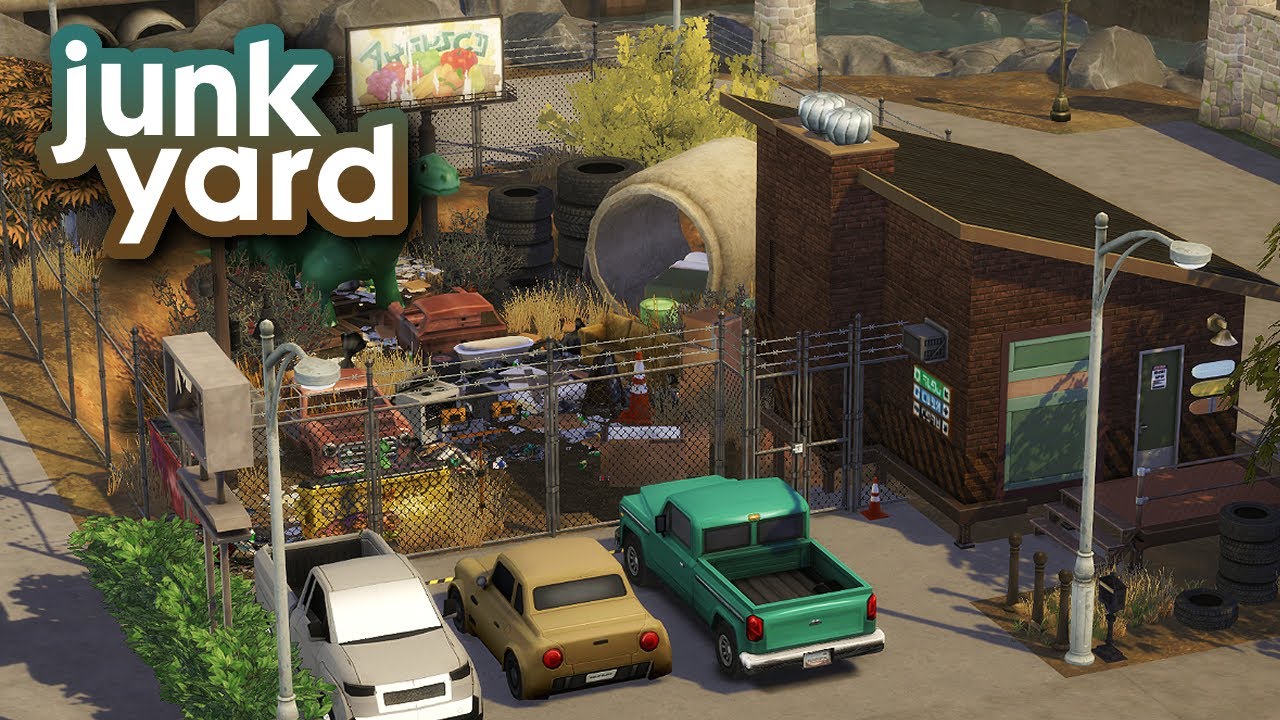 Small Town Junkyard in Evergreen Harbor - The Sims 4 Speed Build
