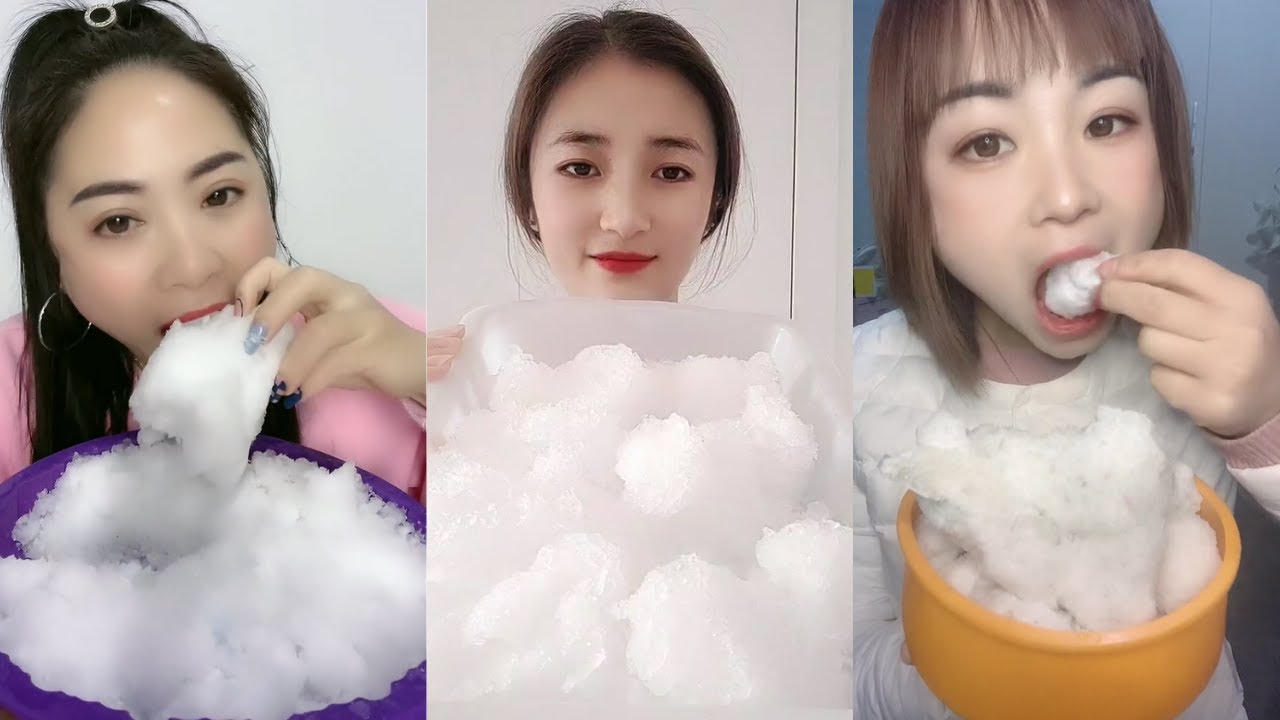 FREEZER FROST CRUNCH ICE DRY FROST EATING ASMR ❄️ REFROZEN WHITE ICE ASMR 먹방 ASMR 얼음먹방 ASMR 氷