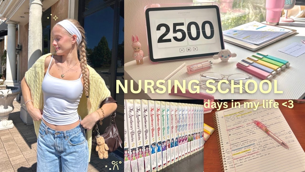₊˚📝⊹ productive days in my life - studying for nursing school exams, shopping, & exercising ♡‧₊˚📒