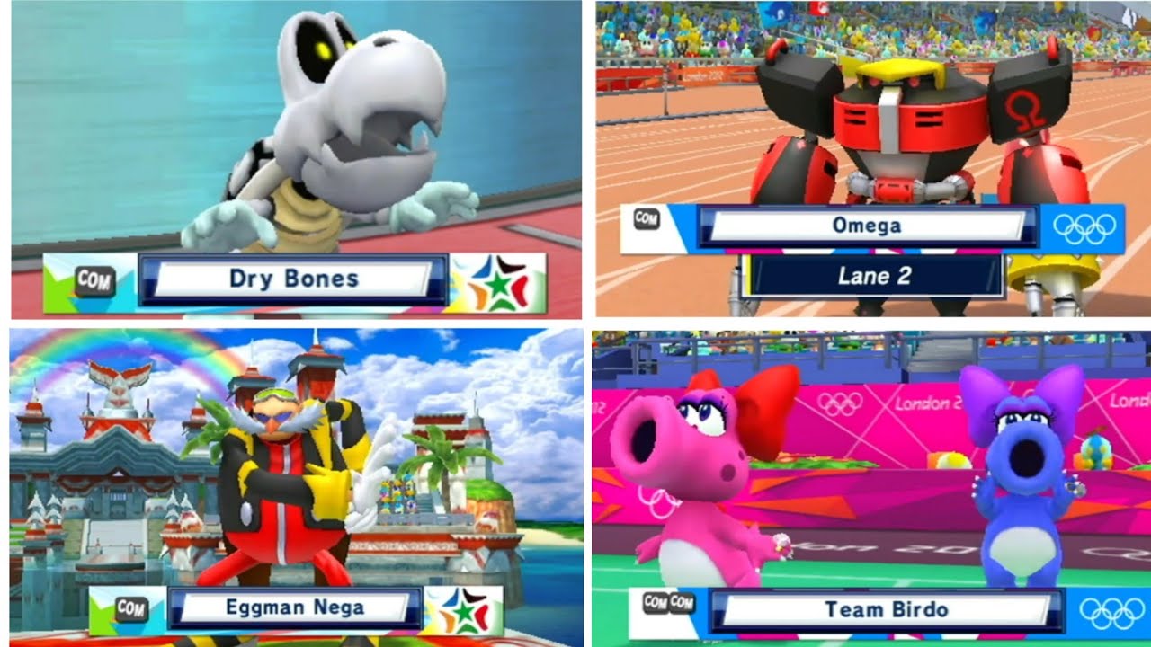 All 4 Rematches of Rival Showdown  - Mario & Sonic at the London 2012 Olympic Games (Wii U)