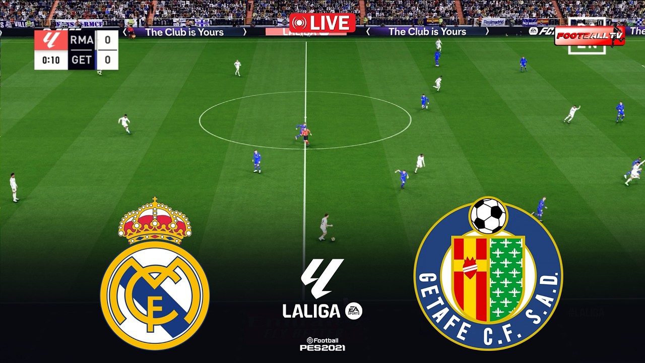 🔴LIVE : Real Madrid vs Getafe - Spanish La Liga 2026 en vivo | Pes 21 Gameplay Simulation