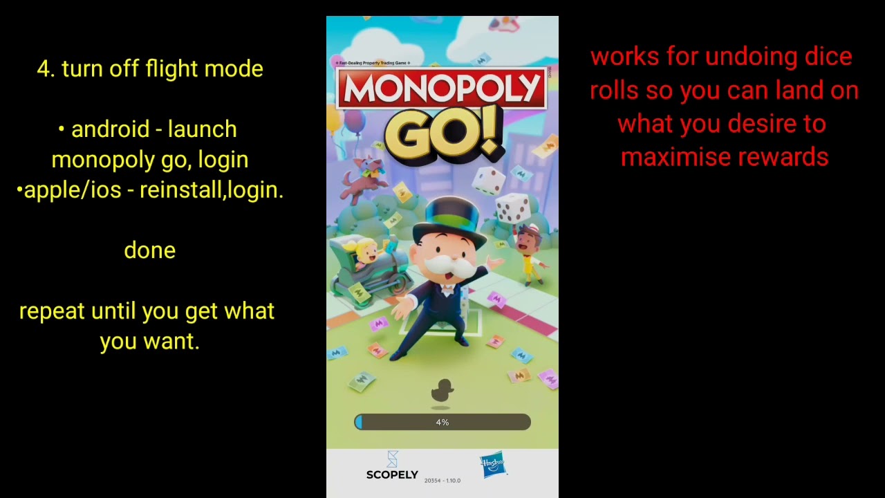 monopoly go | flight mode/airplane mode method