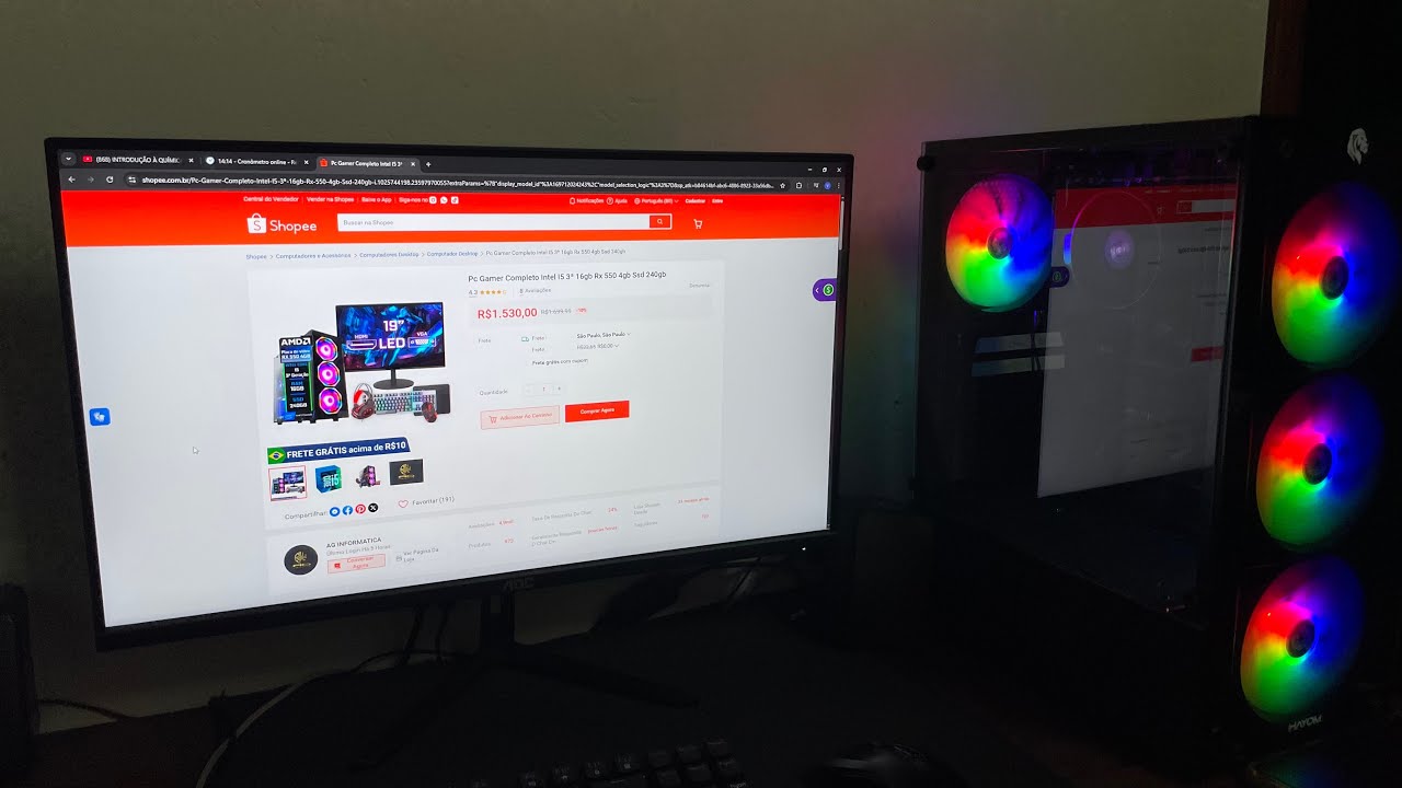PC GAMER COMPLETO POR MENOS DE 1600 REAIS DA SHOPEE! 
