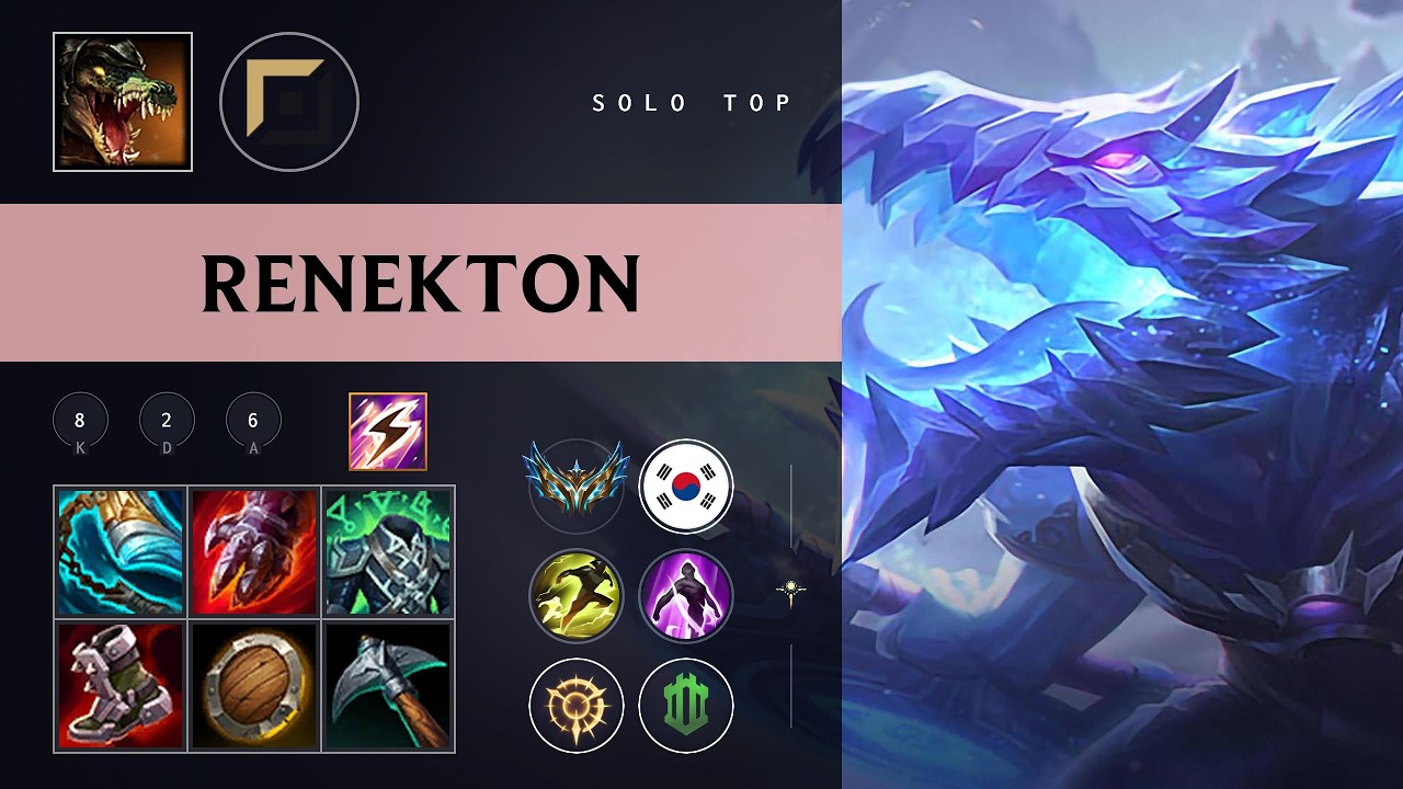 Renekton Top vs Vayne - KR Challenger Patch 26.08