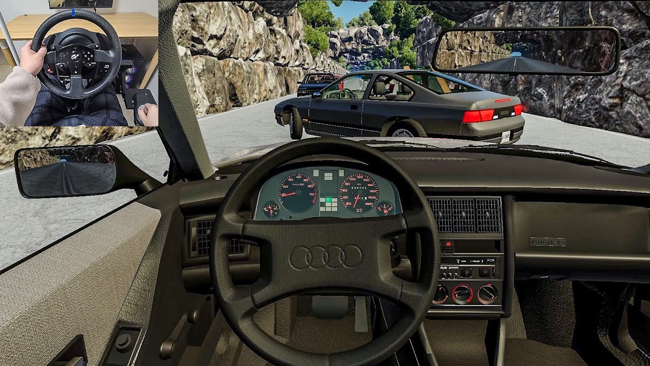 Audi 80 B3 2.0E - BeamNG Drive [Steering Wheel Gameplay]