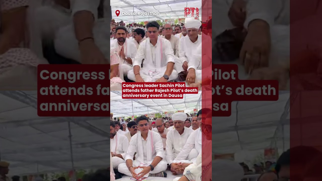 Congress leader Sachin Pilot attends father Rajesh Pilot&rsquo;s death anniversary event in Dausa
