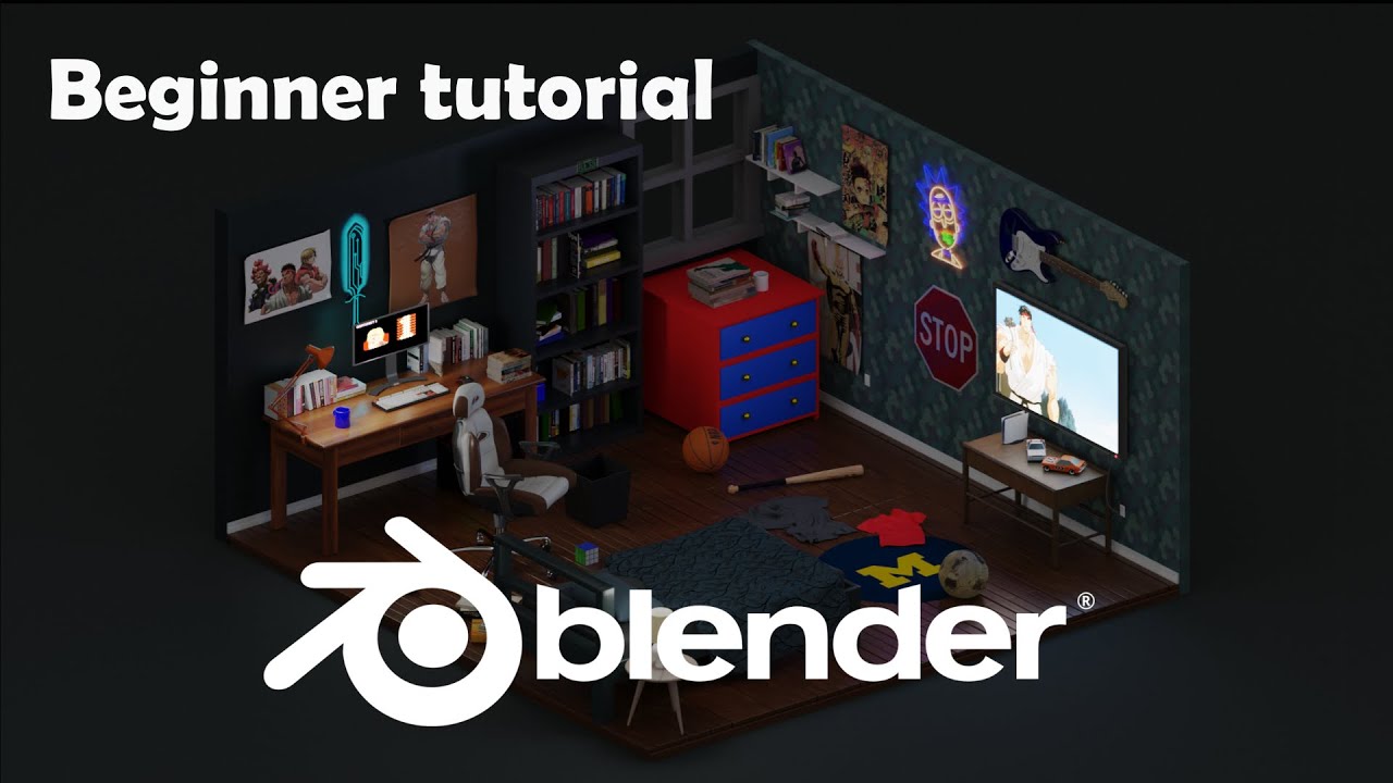 Blender 3D - Learn Blender in 7 days by creating an isometric BEDROOM