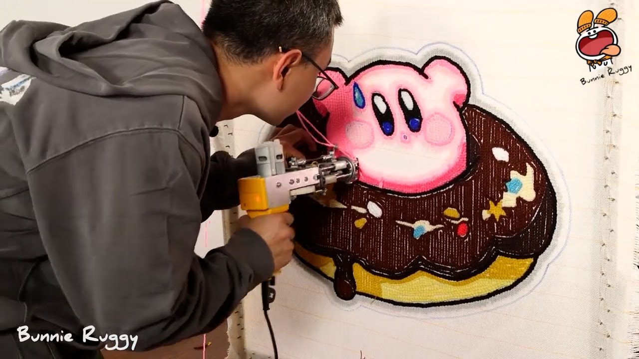 How to make a complete Rug tufting in detail | Kirby Donut, Uchiha Itachi, Gojo Satoru, Buffalo Bill