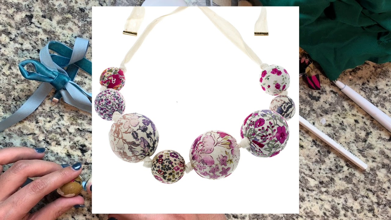 Fabric Bead Necklace insp. by Louis Vuitton  | DIY Gift Month 2019