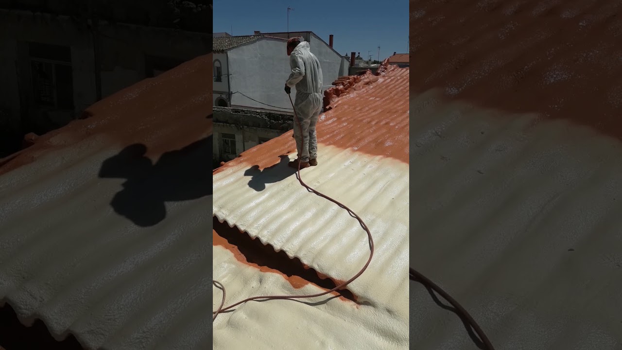 PROYECCIÓN DE ESPUMA Y MEMBRANA DE POLIURETANO PARA PROTECCIÓN E IMPERMEABILIZACIÓN  SOBRE TEJADOS.