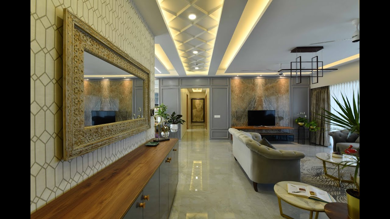 High-end sleek minimalist 4BHK apartment design by The Unique Story Interior.