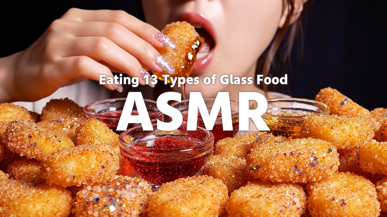 【ASMR】いろんなガラス料理モッパンASMR🍔 / イヤホン推奨🎧 / 咀嚼音 / 13種類まとめ / ASMR: Eating 13 Types of Glass Food