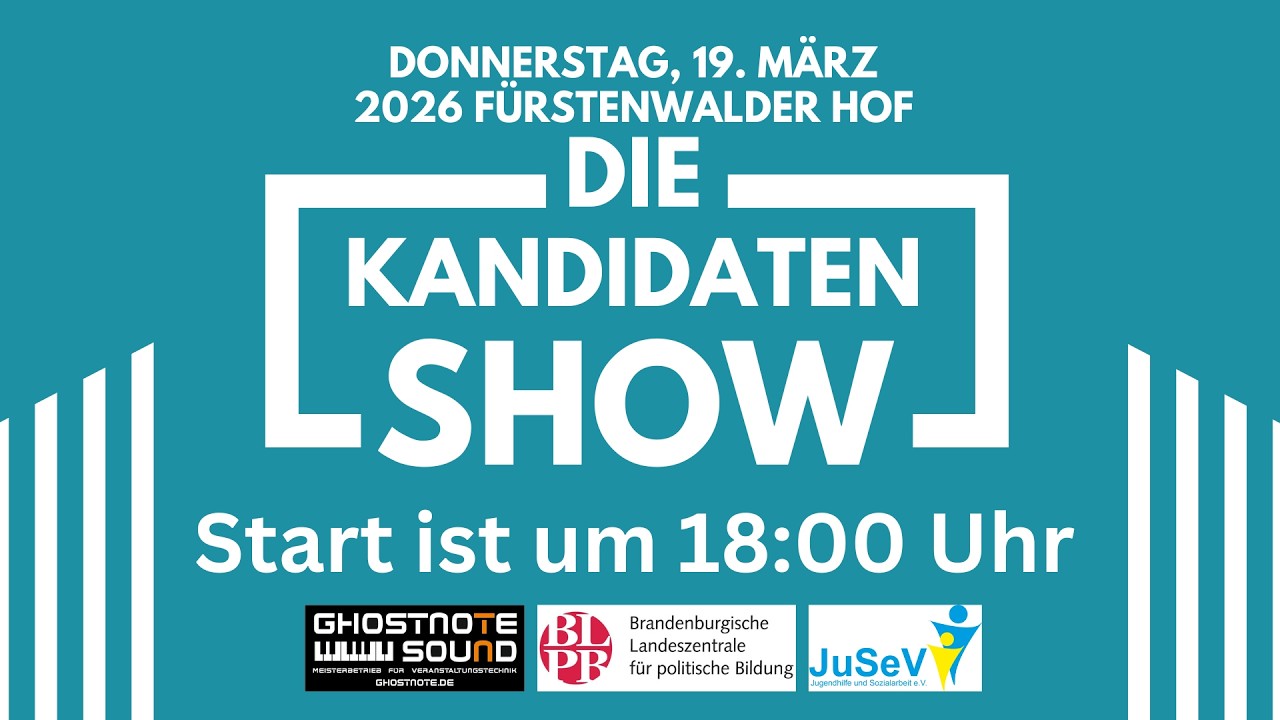 Die Kandidaten-Show zur B&uuml;rgermeister_innenwahl der Stadt F&uuml;rstenwalde