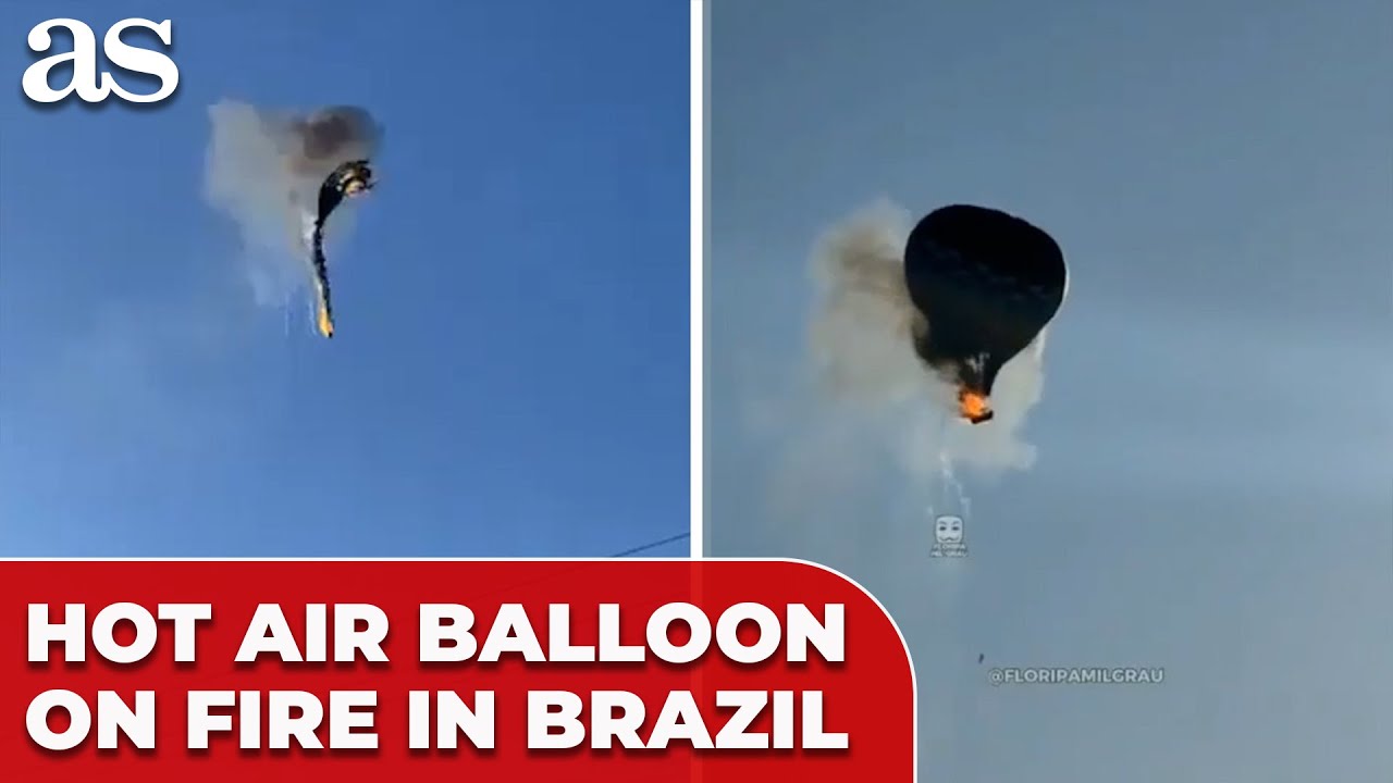 Terrifying incident in BRAZIL: HOT AIR BALLOON on FIRE FALLS from the SKY