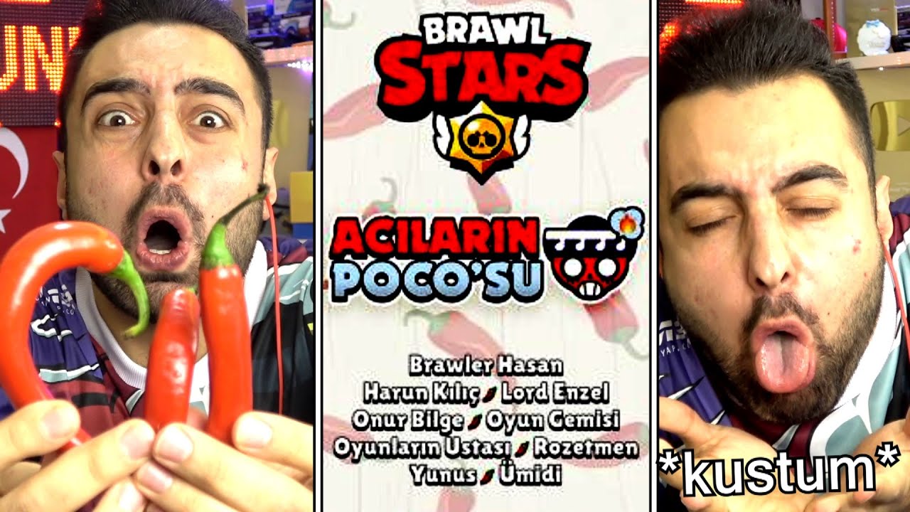 1 SAAT ACI BİBER YEME CEZALI YOUTUBER BRAWL STARS TURNUVASI 🔥 ACILARIN POCO SU !