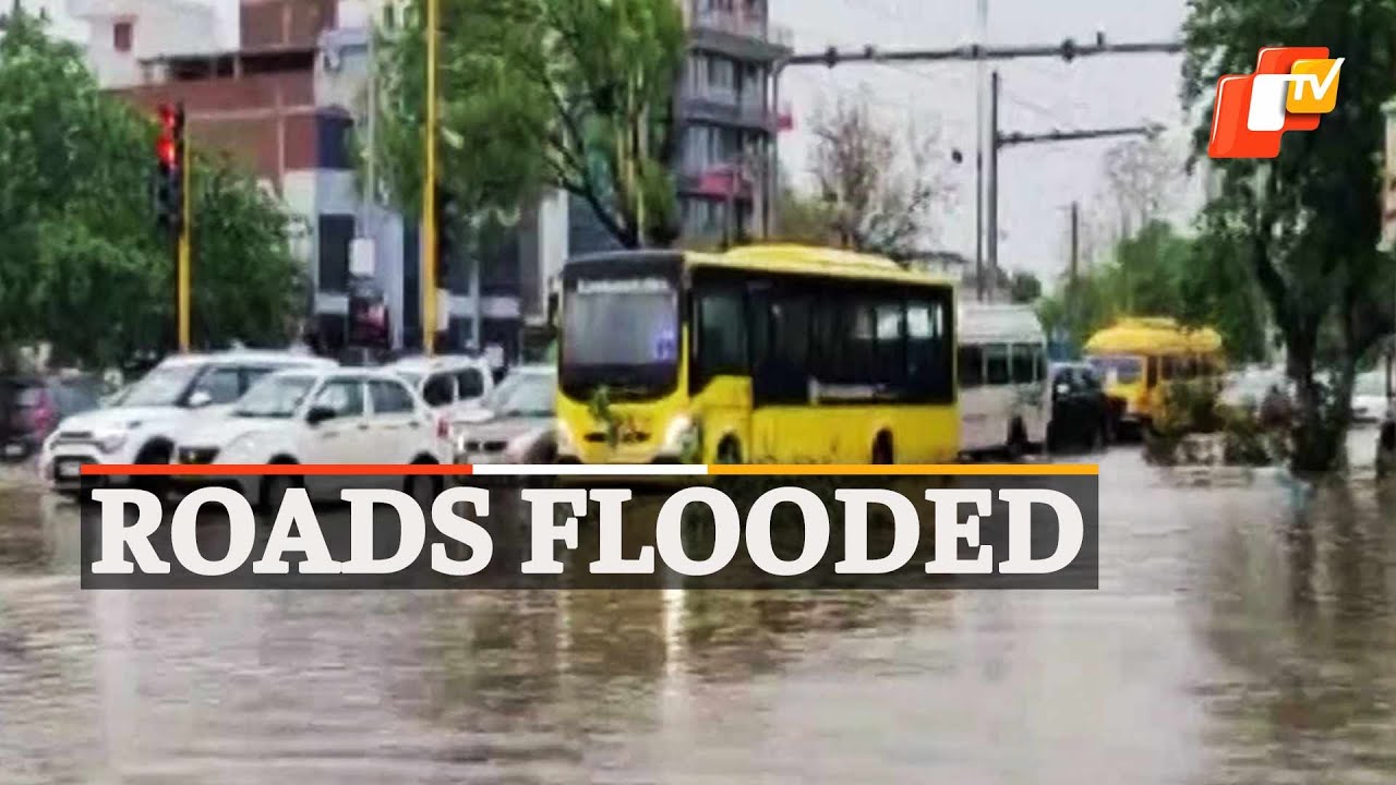 Heavy Rain Triggers Flooding On Road In Gurugram | OTV News