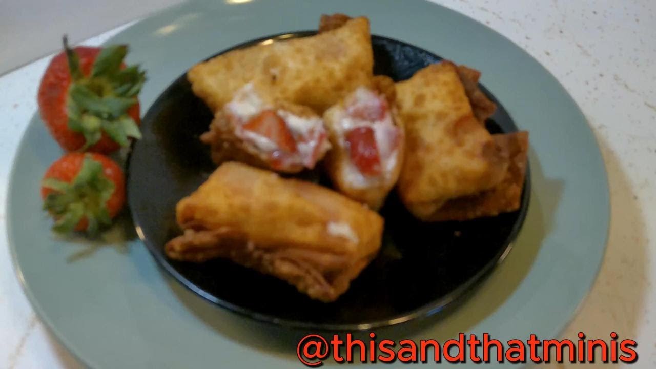 Strawberry Cheesecake Chimichangas 🍓  