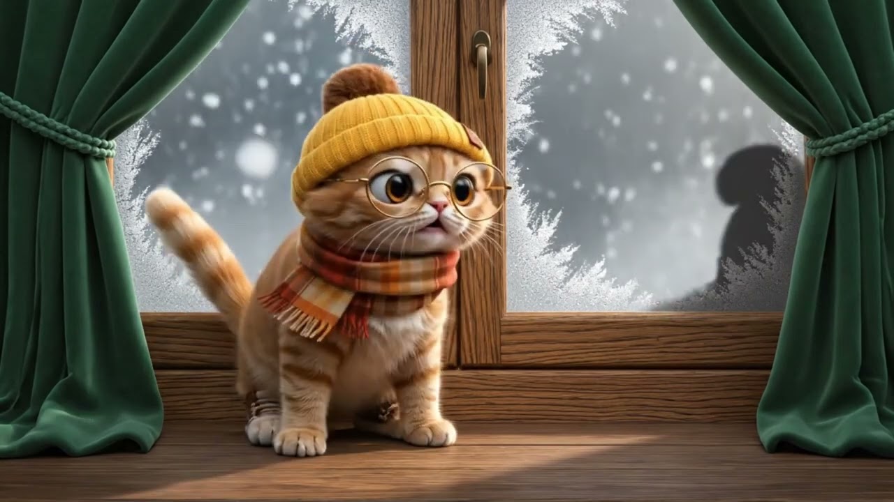 Cat stroy first time seeing snow: Mimi Trapped in a Giant Tornado