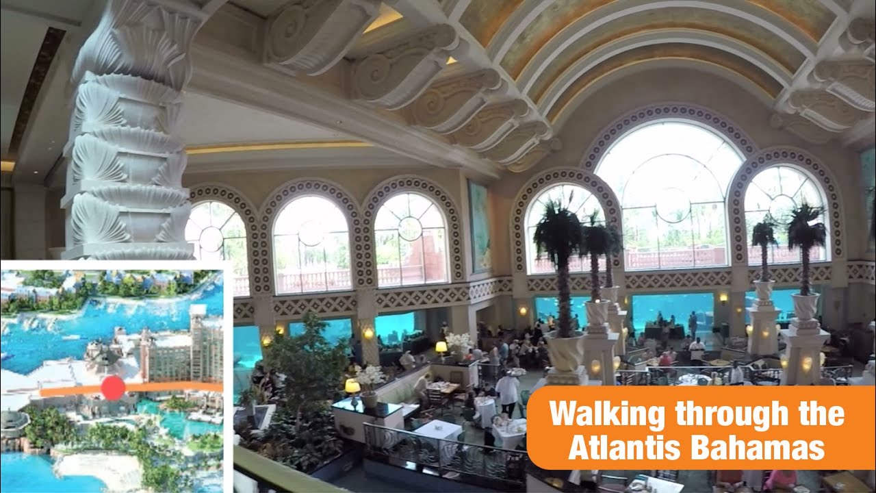 Walking through the Atlantis Bahamas Resort