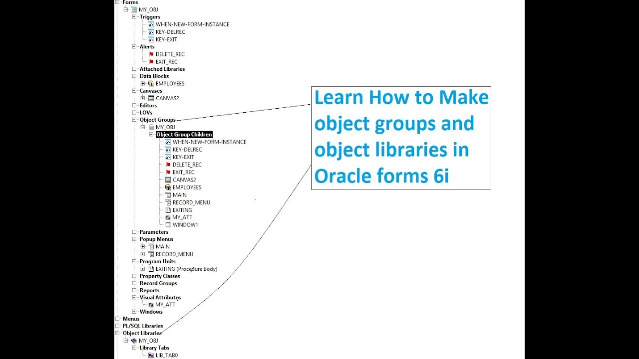 Oracle forms 6i || Object groups and object libraries in oracle forms 6i