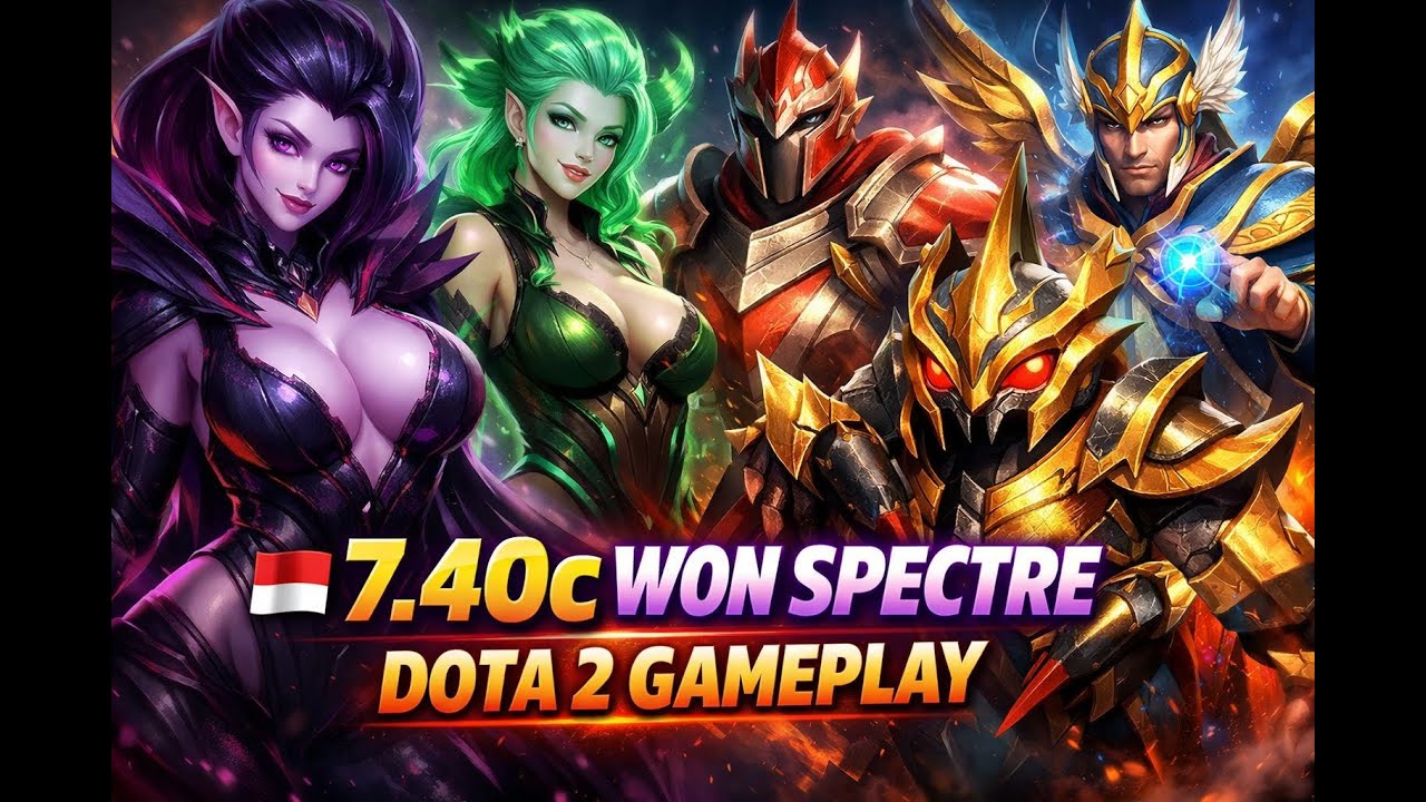 🇮🇩 7.40c WON Spectre Dota 2 Gameplay. Spectre, Death Prophet, Dragon Knight, Nyx, Skywrath Mage