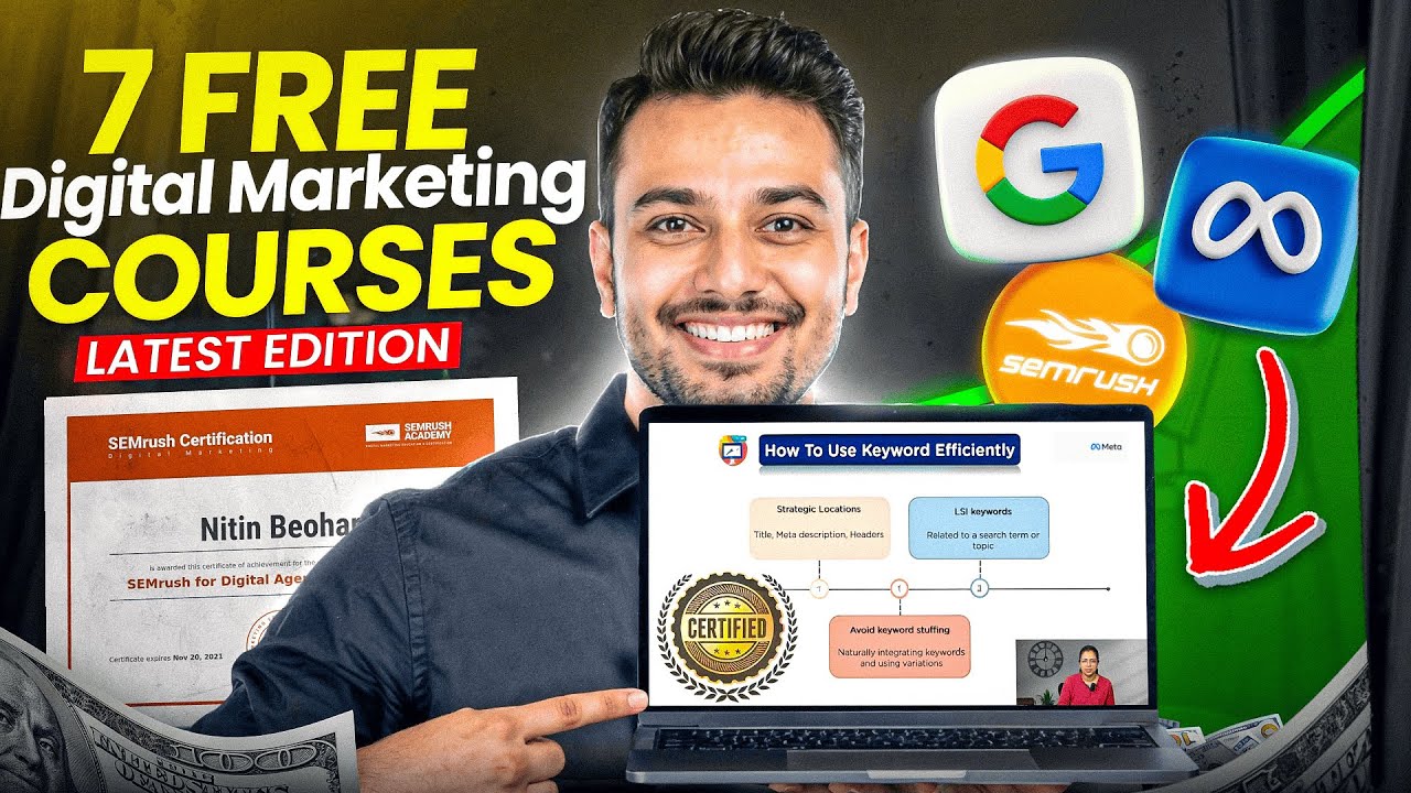 Top 7 FREE Digital Marketing Courses in 2026 with Certification 🔥 | With AI Addition