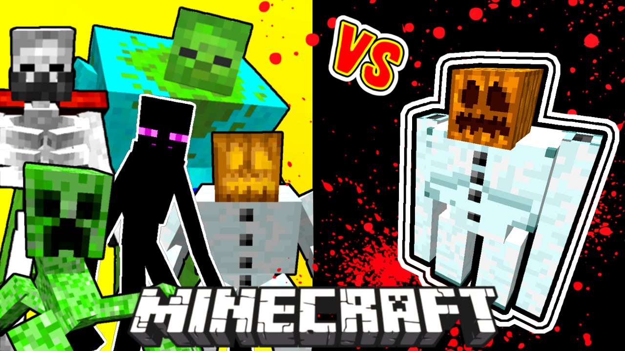 Abomnible Snow Golem Vs. Mutant Monsters in Minecraft