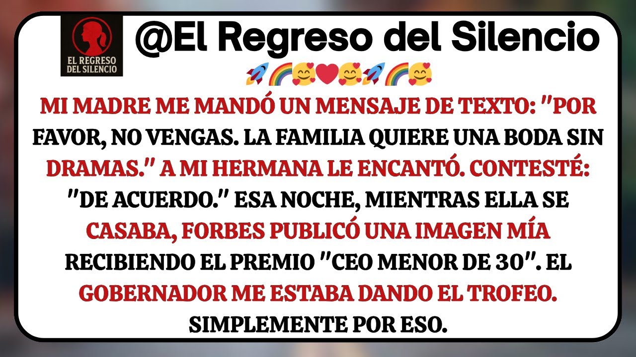 Mi mamá me escribió: “Mejor no vengas. La familia quiere una boda tranquila”.
