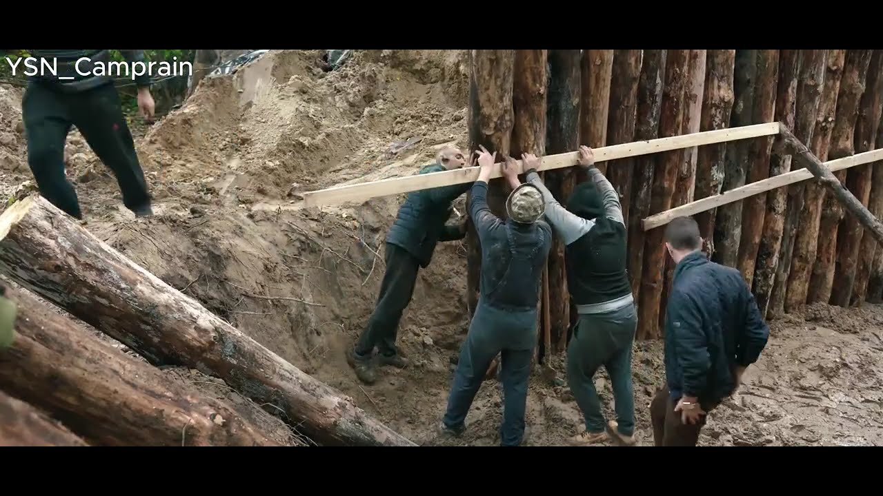 Building from start to finish. Dugout of 4000 logs. Bunker for survival in Ukraine.