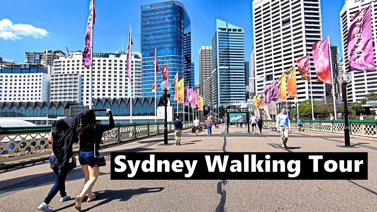 Walking SYDNEY Darling Harbour Pyrmont Bridge To Wynyard Station & Shops Around Station