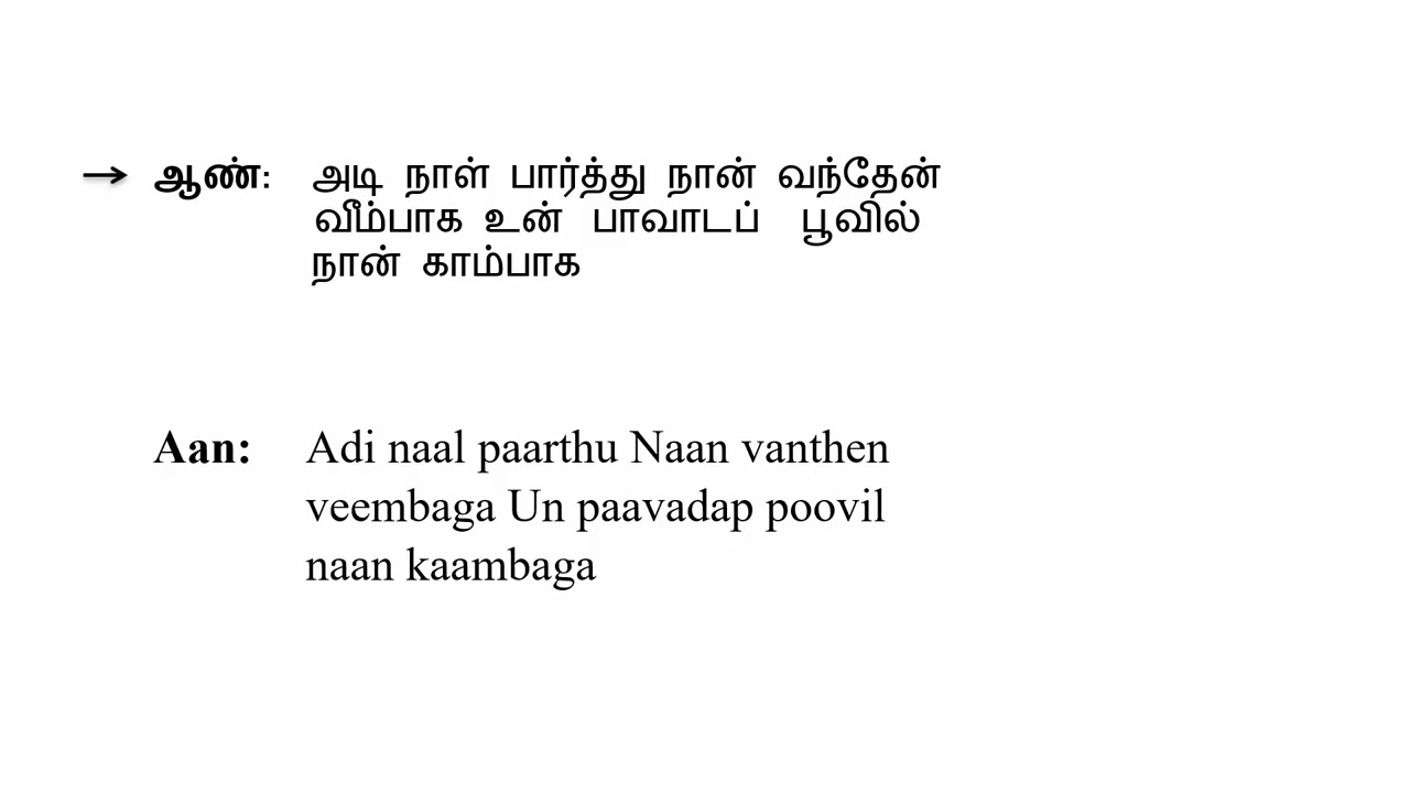Aathadi paavada kathaada Kathaadi pol nenju koothaada Karaoke