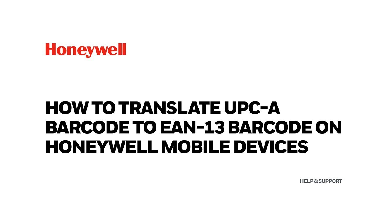 How to Translate UPC-A Barcode to EAN-13 Barcodes on Honeywell Mobile Devices