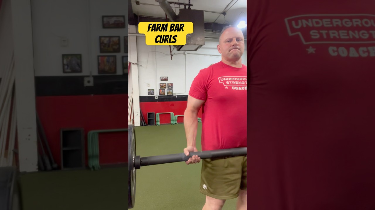FARM BAR CURLS &bull; THICK BAR TRAINING &bull; BICEPS 💪