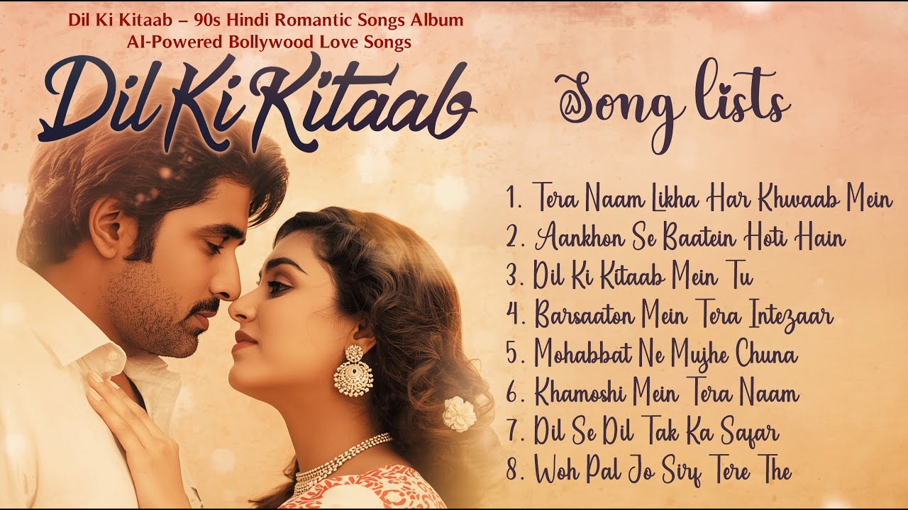💖 Dil Ki Kitaab | 90s Hindi Romantic Songs Album  | AI Bollywood Love Songs | Male Female Duets