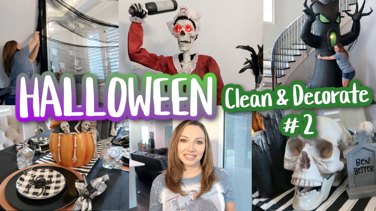 HALLOWEEN CLEAN & DECORATE 2023 | Halloween decorate with me | Halloween decor 2023