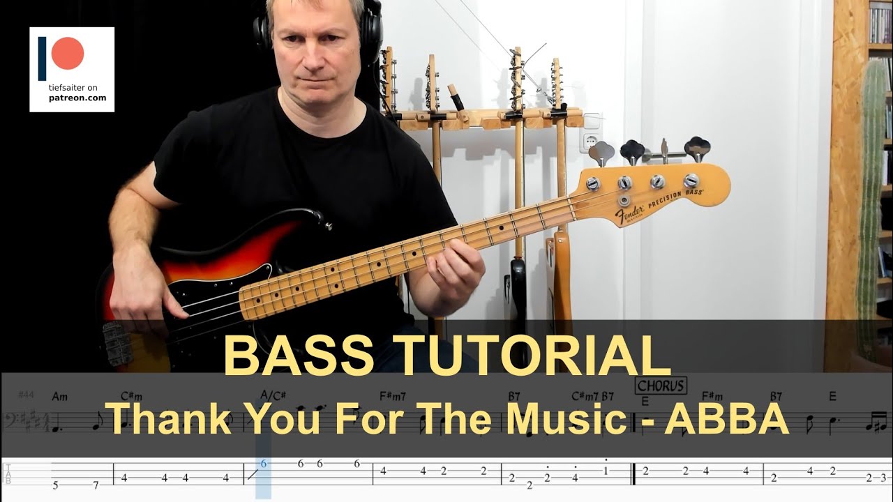 Thank You For The Music - ABBA | Bass Tutorial (Sheet + TABs)