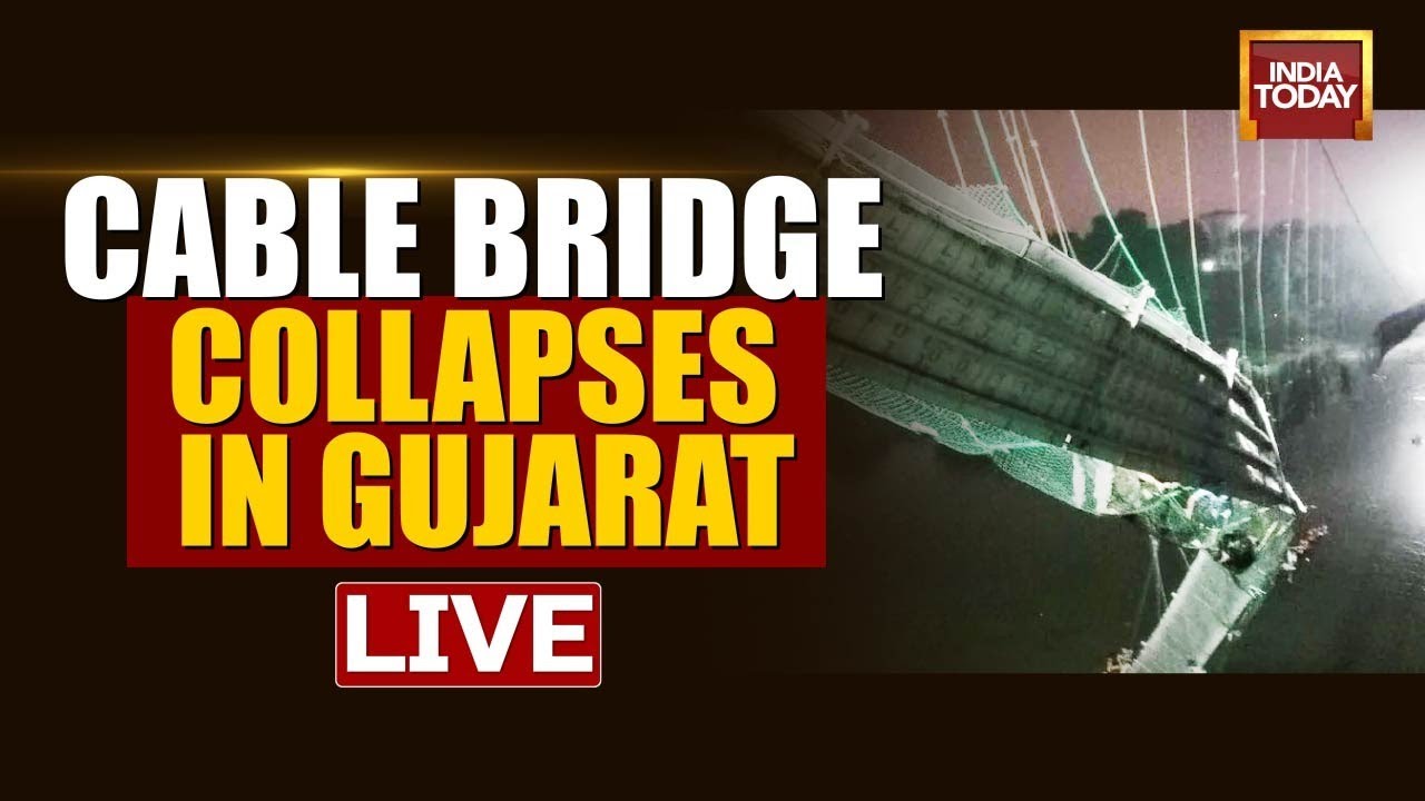 Gujarat News LIVE | Cable Bridge Collapses In Gujarat's Morbi | Many Injured As Bridge Collapses