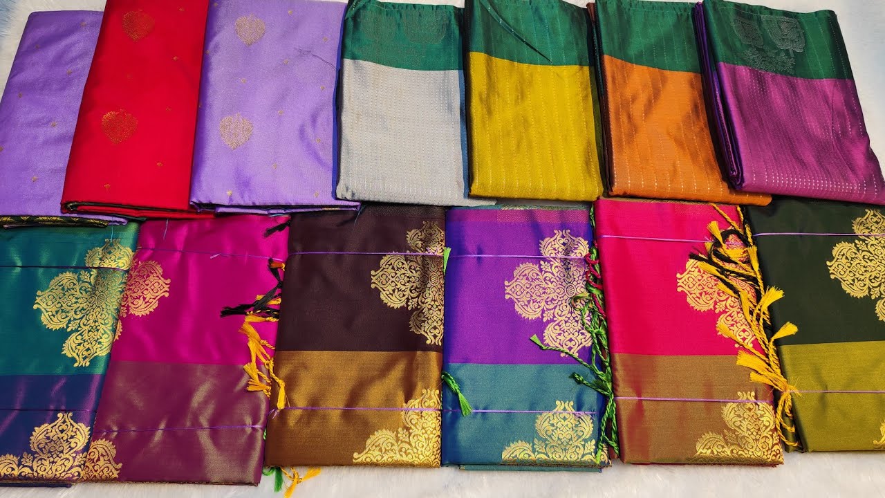 🌟 Luxury soft silk 🌟 Premium quality 🌟 Shinning 🌟 Elegant ❤️ Kanchipuram semi silk ❤️ 9363639949🌟