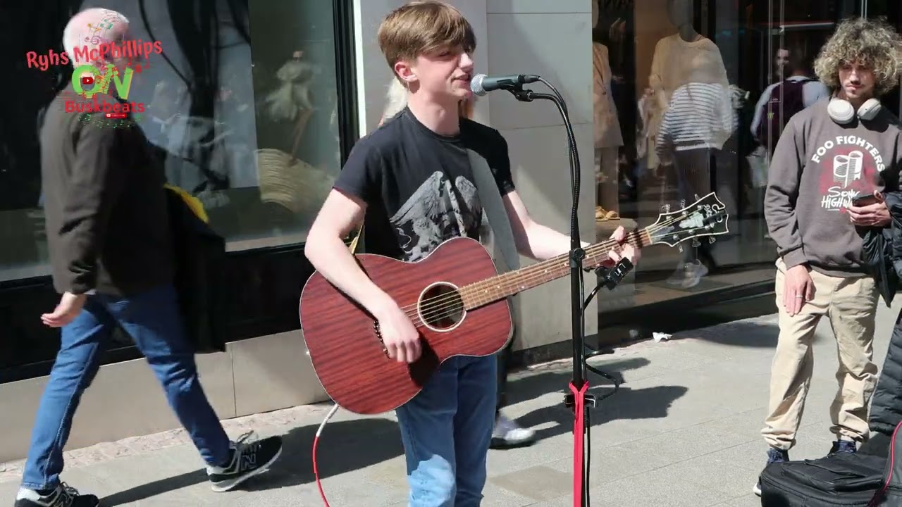 Rhys McPhillips High Energy performance of House of the Rising Sun Live Grafton Street Dublin Irelan