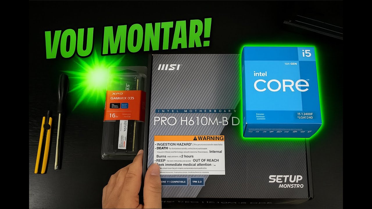 Montagem do Setup Monstro:  Core i5 12400f  - GTX 1050 - XPG DDR4 16GB - Pichau Magpie 4XB