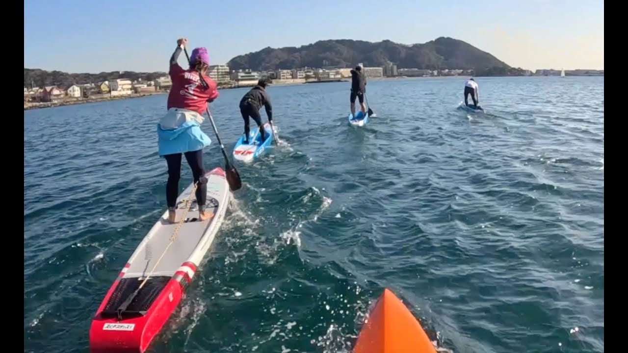 強風チョッピー海面で集団漕ぎトレ3km SUP EVERREADY