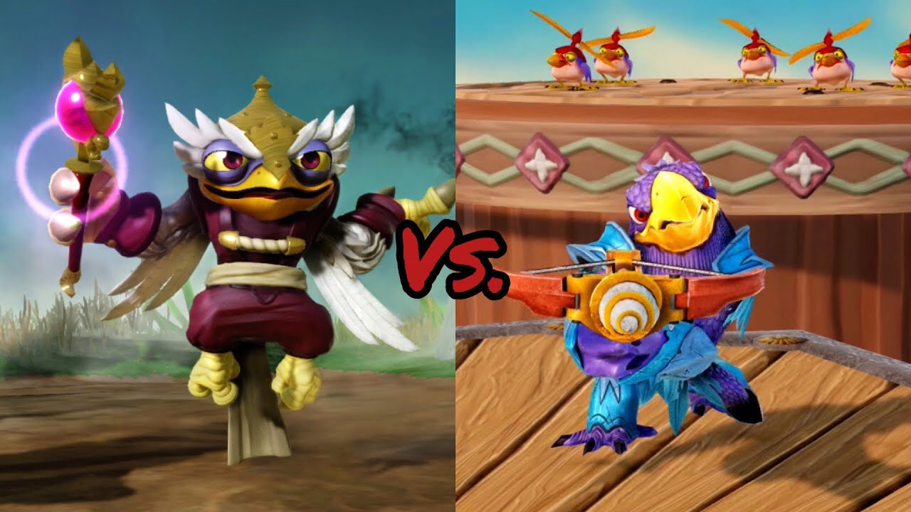 Hoot loop vs. Cross crow skylanders trap team