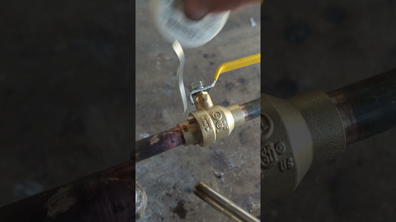 Soldering a Brass Ball Valve to Copper Pipe #shorts