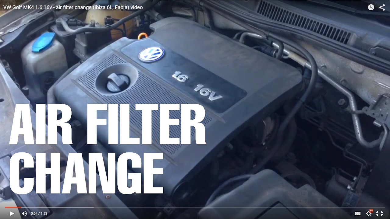 VW Golf MK4 1.6 16v - air filter change (Ibiza 6L, Fabia) video