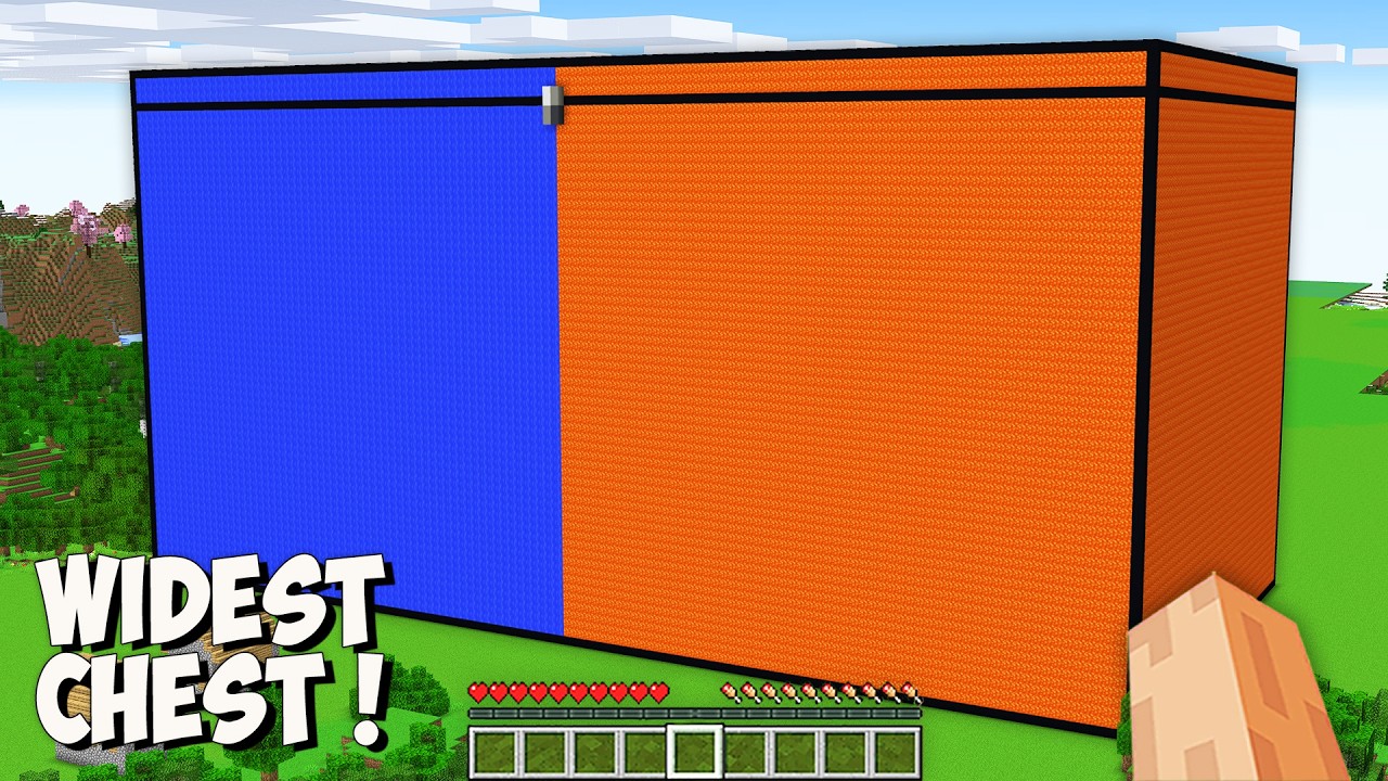 I found THE WIDEST LAVA vs WATER CHEST in Minecraft! This is THE BIGGEST SECRET CHEST!