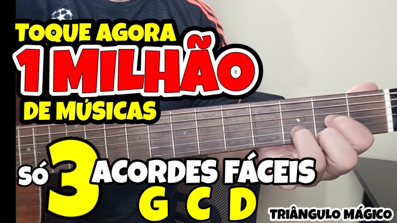 🎸COMO TOCAR AGORA MAIS DE 1 MILHÃO de MÚSICAS no VIOLÃO com o TRIÂNGULO MÁGICO: SÓ 3 ACORDES FÁCEIS!