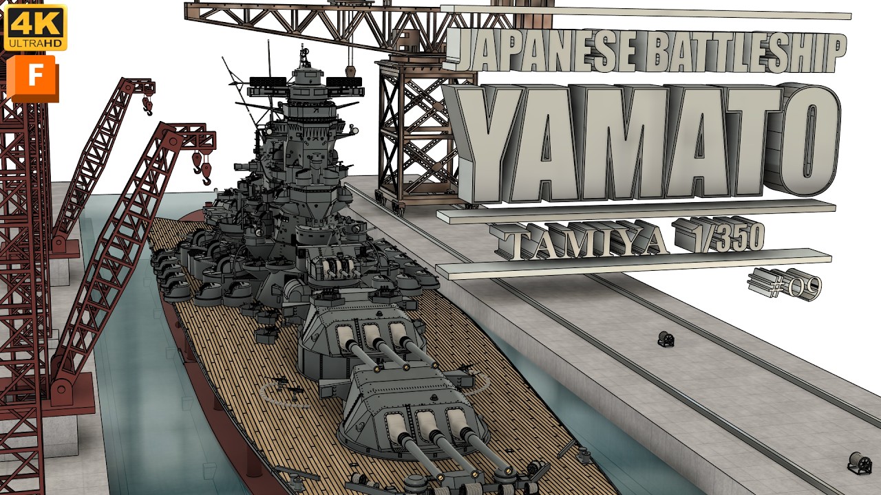 【YAMATO #09】Create TAMIYA 1/350 BattleShip YAMATO with Autodesk Fusion.