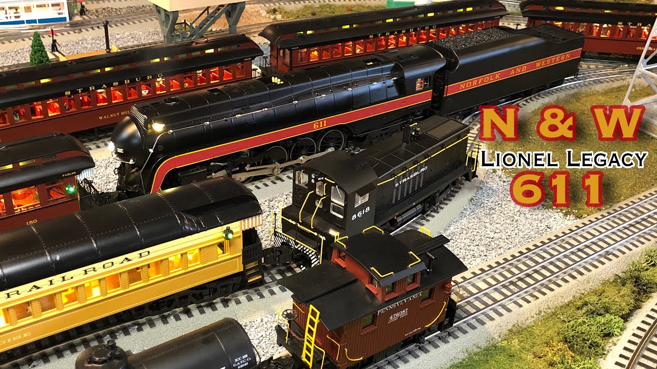O Scale Strasburg Railroad! - N&W 611 & MTH Strasburg Passenger Cars