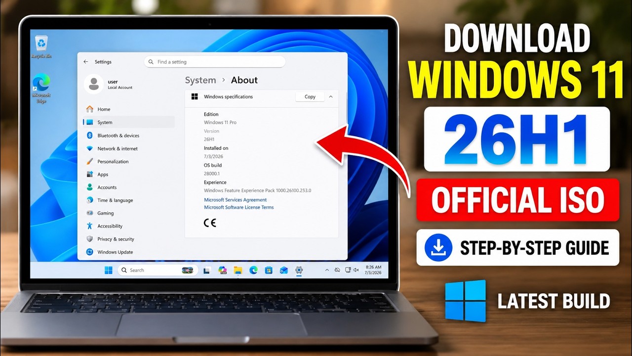 Как скачать официальный ISO-образ Windows 11 26H1 (новейшая сборка)